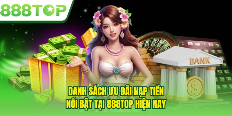 Danh sách ưu đãi nạp tiền nổi bật tại 888TOP hiện nay